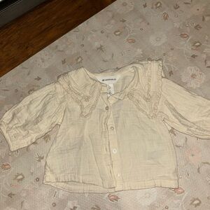 H&M Cream Kids Blouse with Lace Accents
